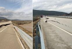 Kastamonu-Karabük yolunda çökme meydana geldi