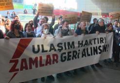 Mecidiyeköy'de ulaşım zammı protesto edildi