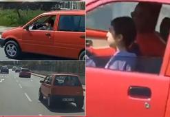 Maltepe’de trafikte çocuk sürücü şaşkınlığı