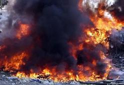 Bursa'da Hurdacılar Sitesi'ndeki çöplükte yangın