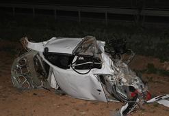 Şarampole devrilen otomobildeki 2 kişi hayatını kaybetti