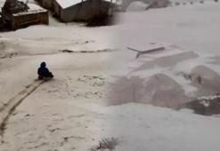 Ahlat’ta Mayıs ayında kar yağdı