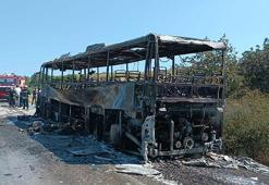 Otobüs alevler içinde kaldı, yolcular canını son anda kurtardı