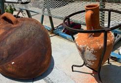 Balık restoranında antik çağlara ait 11 amfora ele geçirildi