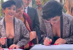 Gonca Vuslateri'nden düğünde 'boşanma' şakası!