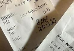 13 dolarlık hesaba 3 bin dolar bahşiş bıraktı!