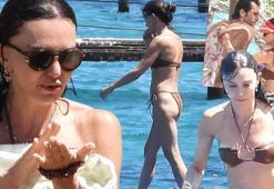 Bodrum'da tatiline devam eden Hande Ataizi'nin deniz keyfi