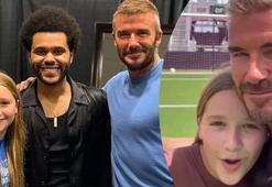 David Beckham, kızı Harper Beckham'la birlikte The Weeknd konserine gitti