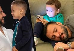 Alişan'dan oğlu Burak'la havuz pozu