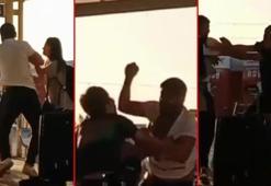 Terminalde dehşet! Eski ve yeni sevgilinin yumruk yumruğa kavgası