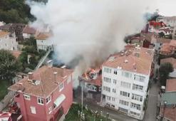Beykoz'da korkutan yangın! Ahşap bina yanıyor