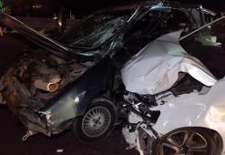 Otobanda iki araç çarpıştı: 1 ölü, 3 yaralı