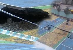 Bakırköy'de okul bahçesinde çökme! Çalışma başlatıldı