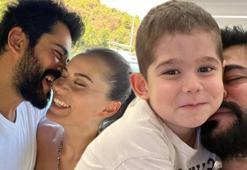 Burak Özçivit'ten oğlu Karan'la pozlar! Fahriye Evcen kayıtsız kalmadı