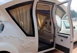 'Külkedisi arabası'na benzeyen otomobiliyle Kazakistan'dan Kayseri'ye geldi