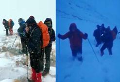 Süphan Dağı'na tırmanan dağcılar tipiye yakalandı
