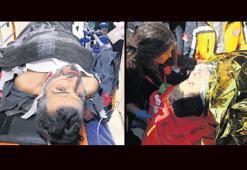 Anne baba kurtarıldı çocukları tutunamadı