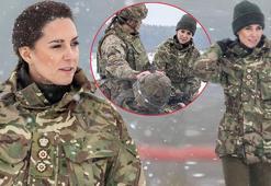 Galler Prensesi Kate Middleton askeri tatbikata katıldı!