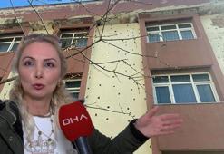 Büyükçekmece'de deliklerle dolu binada tartışma