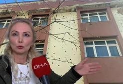 Büyükçekmece'de deliklerle dolu binada tartışma