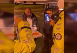 Uygulama yapan polis ekiplerine pastalı sürpriz
