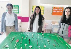 Köy okulunda arkeoloji sergisi