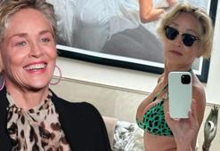 65 yaşındaki Sharon Stone'dan bikinili poz