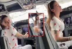 Kokpitte soyundu, pilota tokat attı! Skandal görüntü anında viral oldu