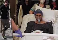 Koltuk değnekleri dikkat çekti! Barış Murat Yağcı'nın sağlık durumu