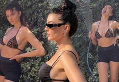 Burcu Özberk bikiniyle bahçe suladı! 'Tatiller hep güzeldir'