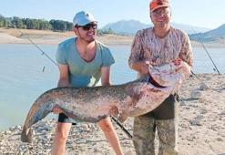 Sazan beklerken oltaya 2 metrelik yayın balığı takıldı