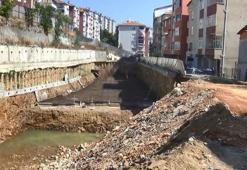 Sarıyer'de yol çökmesi! Çalışmalar devam ediyor