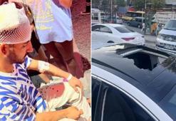 İstanbul'da şoke eden olay! Alev alan tüp balkondan atıldı, sürücünün kafasını yardı