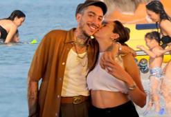 Can Bonomo'suz tatil! Öykü Karayel oğlu Roman ile denize girdi