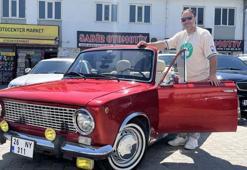 49 yaşındaki cabrio Hacı Murat trafikte ilgi odağı oldu