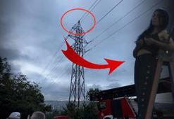 Erkek arkadaşına kızdı, 40 metrelik direğe tırmandı! İkna edilince kendi de alkışladı