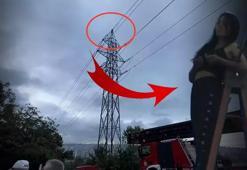 Erkek arkadaşına kızdı, 40 metrelik direğe tırmandı! İkna edilince kendi de alkışladı