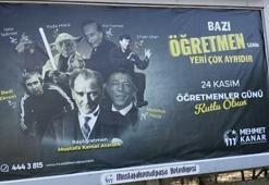 Bursa'da, tartışılan Öğretmenler Günü afişi! 1 gün sonra kaldırıldı