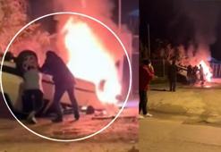 Takla atıp alev topuna döndü! İnanılmaz kurtuluş