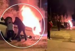 Takla atıp alev topuna döndü! İnanılmaz kurtuluş