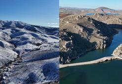 İki fotoğraf da aynı gün çekildi! Bir tarafta kuraklık, diğer taraf karla kaplı