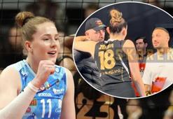 Isabelle Haak VakıfBank maçına damga vurdu! Cenk Tosun, Zehra Güneş ile sohbet etti