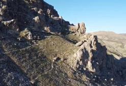 Tarihi Palu ilçesinde gezen dağ keçileri dron ile görüntülendi