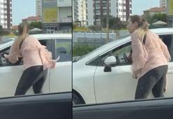 Trafikte dehşet! Kadın sürücüler birbirine girdi, yumrukla saldırdı