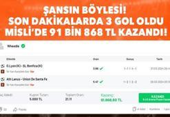 Şansın böylesi! Son dakikalarda 3 gol oldu, Misli’de 91 bin 868 TL kazandı!