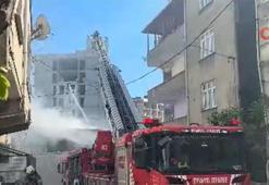 Başakşehir'de şantiye yatakhanesinde yangın!  Çok sayıda ekip sevk edildi