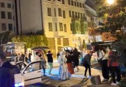 Galata’da 'pes' dedirten kutlama! Hastane yolunu kesip oynadılar