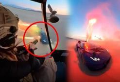 Lüks araca hava saldırısı! ABD'de akılalmaz görüntüler