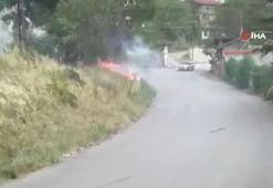 Fırtınada kopan ve patlayan elektrik telleri yangın çıkardı