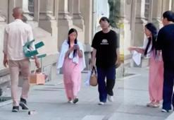 Karaköy’de turistlere fırçalı tuzak kuran boyacı kamerada